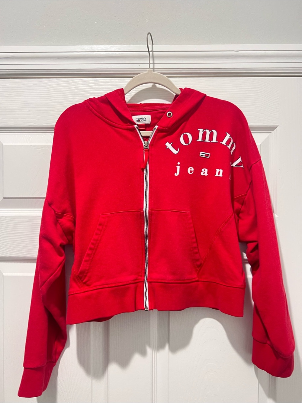 Tommy Hilfiger Red Zip-Up Hoodie